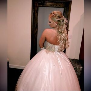 White and Gold Quinceañera Dress